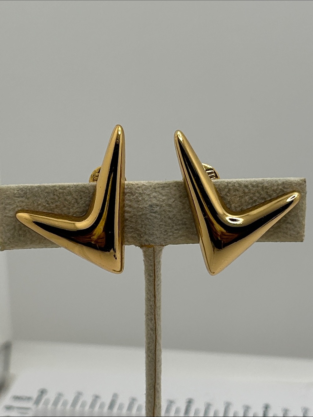 Monet Gold V-Point Stud Earrings